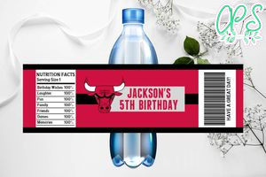 Printable Chicago Bulls Basketball Water Bottle Labels Instant Download