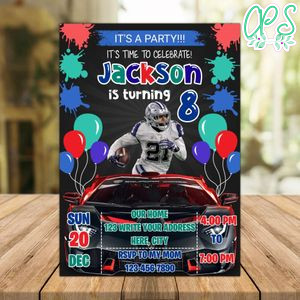 Ezekiel Elliott Dallas Cowboys Drive By Birthday Parade Invitation Printable Instant Download