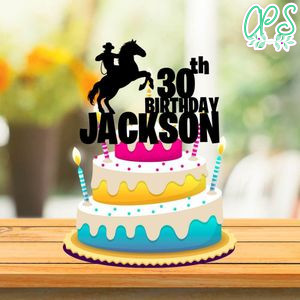Printable Cowboy Birthday Cake Topper Template Instant Download