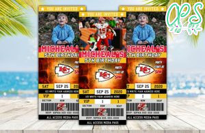 Editable Kansas City Chiefs Birthday Ticket Invitations DIY
