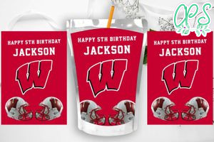 Wisconsin Badgers Birthday Capri Sun Juice Label Instant Download