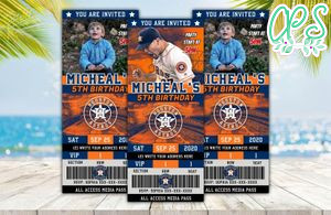 Editable Houston Astros Birthday Ticket Party Invite Instant Download