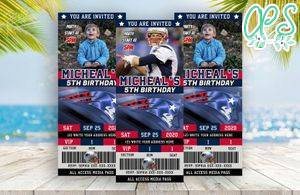 New England Patriots Ticket Birthday Editable Templates Instant Download