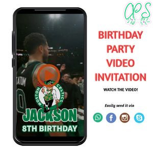 Jayson Tatum Birthday Video Invitation Digital Template Customizable Instant Download