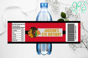 Printable Chicago Blackhawks Water Bottle Labels Instant Download