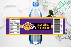 Printable Los Angeles Lakers Water Bottle Labels Instant Download
