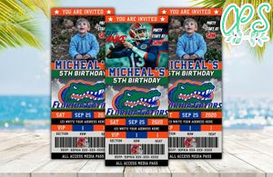 Editable Florida Gators Football Birthday Ticket Invite Instant Download
