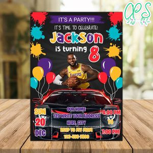 LeBron James Lakers Drive By Birthday Parade Invitation Printable Instant Download