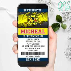Electronic Club America Birthday Invitation Instant Download