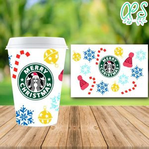 Starbucks Wrap Christmas PNG File template Digital File