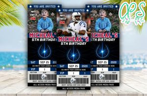 Indianapolis Colts Ticket Birthday Editable Templates Instant Download