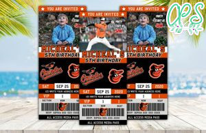 Editable Baltimore Orioles Birthday Ticket Invitations Instant Download