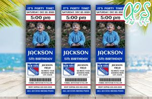 Printable New York Rangers Birthday Ticket With Photo Invitation Instant Download