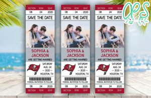 Tampa Bay Buccaneers Save The Date Wedding Engagement Announcement Ticket Invitation Instant Download