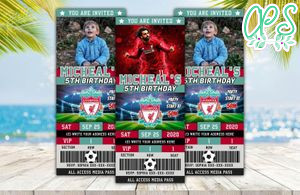 Editable Liverpool FC Birthday Ticket Invite Instant Download