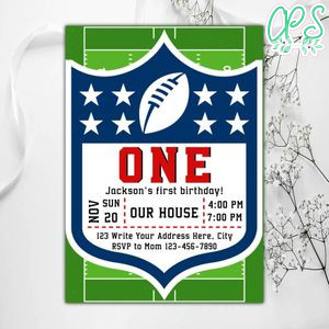 NFL First Birthday Flyer Instant Download