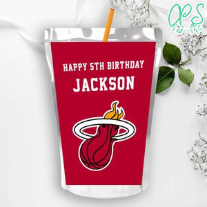 Miami Heat Birthday Capri Sun Juice Label Instant Download