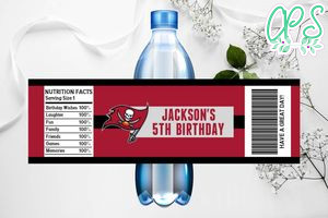 Printable Tampa Bay Buccaneers Water Bottle Labels Instant Download