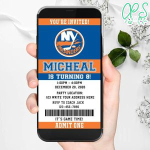 Electronic New York Islanders Birthday Invitation Instant Download