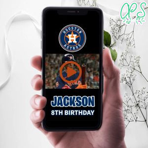 Houston Astros Birthday Video Invitation Digital Template Customizable Instant Download