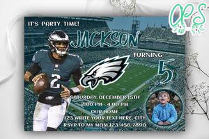 Philadelphia Eagles Birthday Invitation Template to Print at Home Instant Download