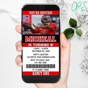 Electronic Tampa Bay Buccaneers Electronic Invite Birthday Invitation Instant Download