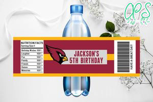 Printable Arizona Cardinals Water Bottle Labels Instant Download