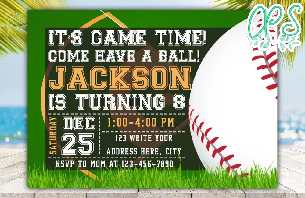 Editable Baseball Invitation Instant Download | CustomPartyShirts