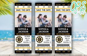 Boston Bruins Save The Date Wedding Engagement Announcement Ticket Invitation Instant Download