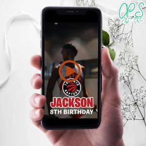 Toronto Raptors Birthday Video Invitation Digital Template Customizable Instant Download