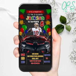 Mobile Jimmy Garoppolo San Francisco 49ers Drive By Birthday Parade Electronic Invite Invitation Template Instant Download
