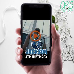 Minnesota Timberwolves Birthday Video Invitation Digital Template Customizable Instant Download