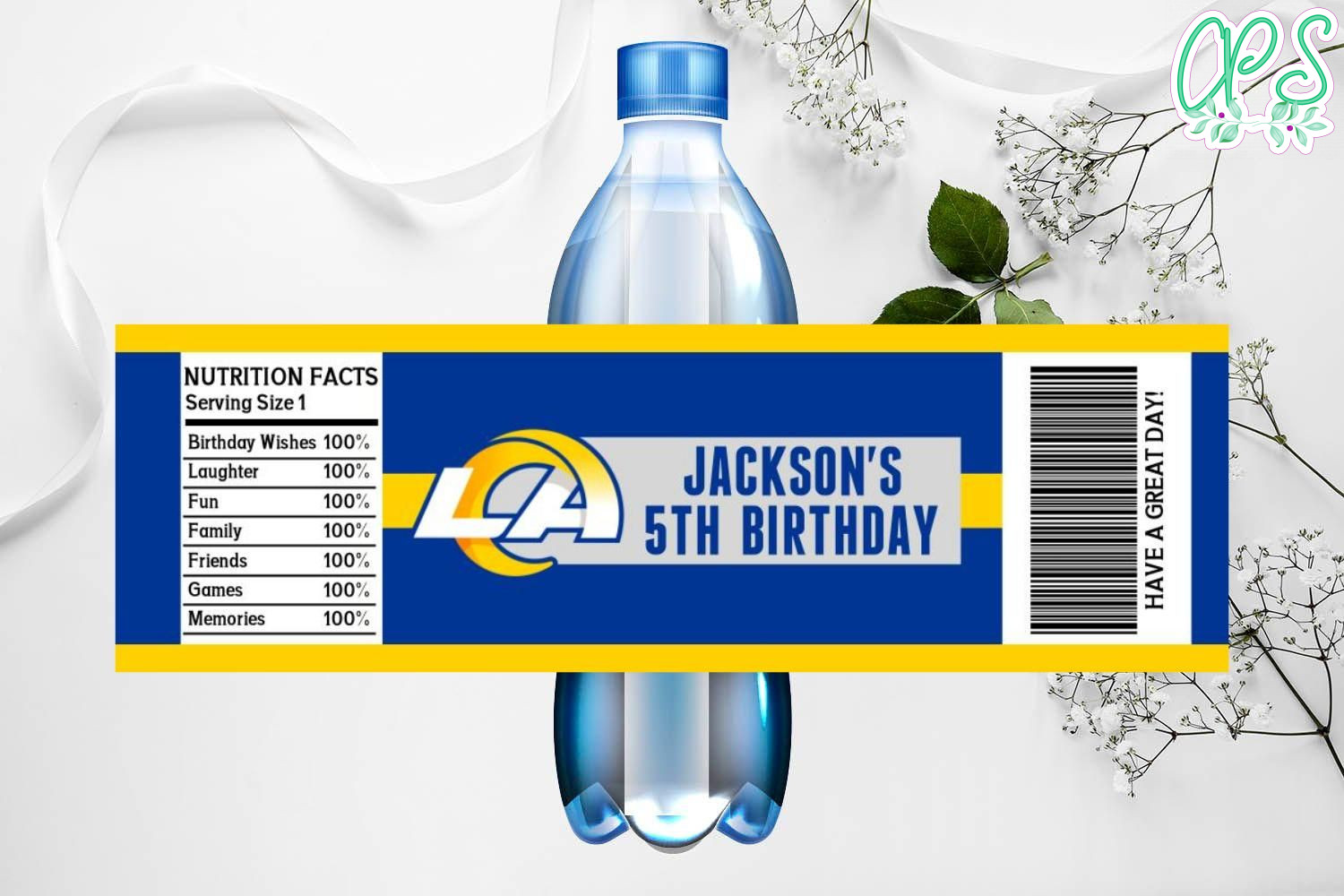 Printable Los Angeles Rams Water Bottle Labels Instant Download