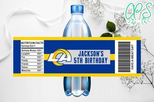Printable Los Angeles Rams Water Bottle Labels Instant Download