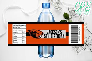 Printable Oregon State Beavers Water Bottle Labels Instant Download