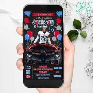 Mobile Derrick Henry Tennessee Titans Drive By Birthday Parade Electronic Invite Invitation Template Instant Download