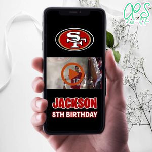 San Francisco 49ers Birthday Video Invitation Digital Template Customizable Instant Download