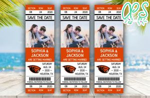 Oregon State Beavers Save The Date Wedding Engagement Announcement Ticket Invitation Instant Download