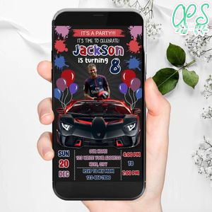 Mobile Neymar Paris Saint Germain Drive By Birthday Parade Electronic Invite Invitation Template Instant Download