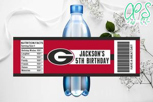 Printable Georgia Bulldogs Water Bottle Labels Instant Download