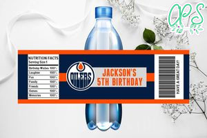 Printable Edmonton Oilers Water Bottle Labels Instant Download