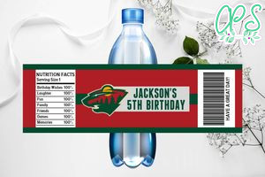 Printable Minnesota Wild Water Bottle Labels Instant Download
