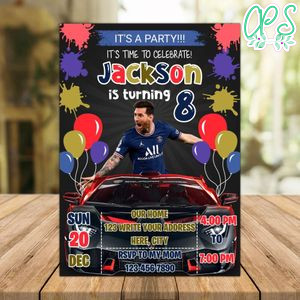 Messi Paris Saint Germain Drive By Birthday Parade Invitation Printable Instant Download