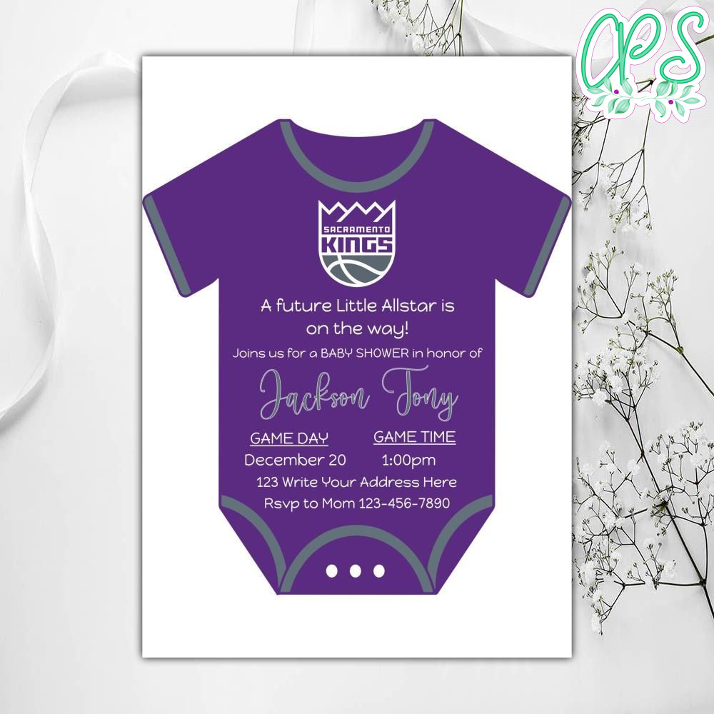 Sacramento Kings Baby Shower Invitation Instant Download