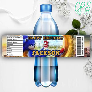 Printable Sonic The Hedgehog Water Bottle Labels DIY