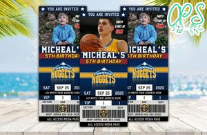 Editable Denver Nuggets Birthday Ticket Invitations Instant Download