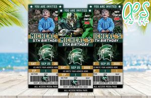 Printable Michigan State Spartans Birthday Ticket Invitations DIY