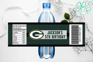 Printable Green Bay Packers Water Bottle Labels Instant Download