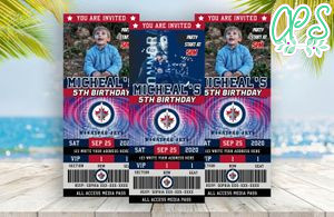 Winnipeg Jets Ticket Birthday Editable Template Instant Download