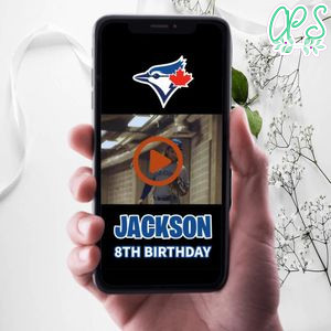 Toronto Blue Jays Birthday Video Invitation Digital Template Customizable Instant Download